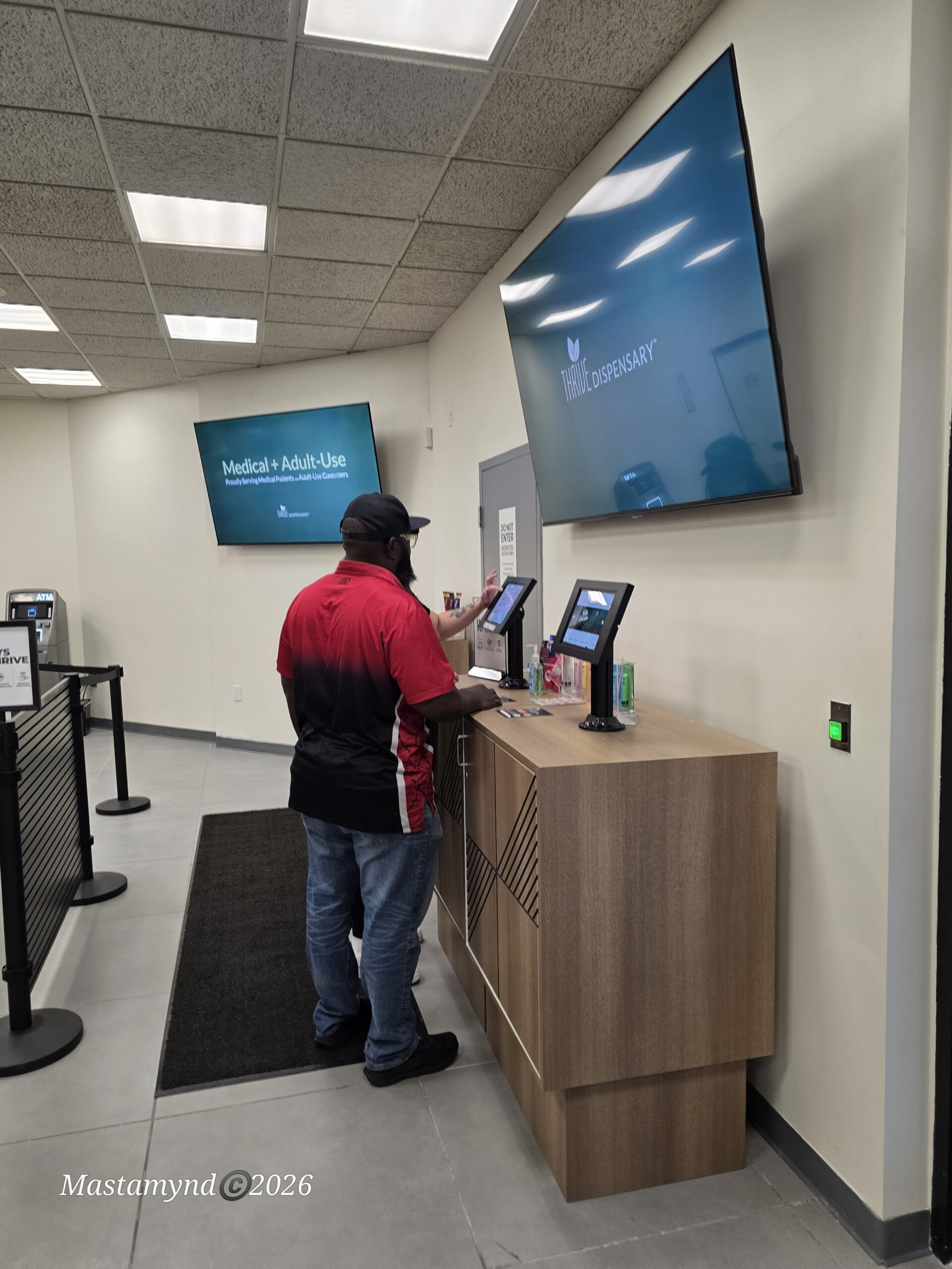 Guest placing an order at Thrive Dispensary kiosk